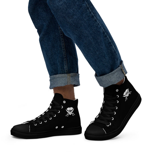Pirate Apes- Logo Only Men’s high top canvas shoes